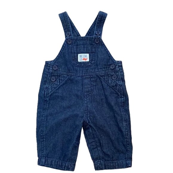Child of Mine Awesome Guy Overalls and Malin Calin Stripe Polo T-Shirt 0-3M - Picture 3 of 7